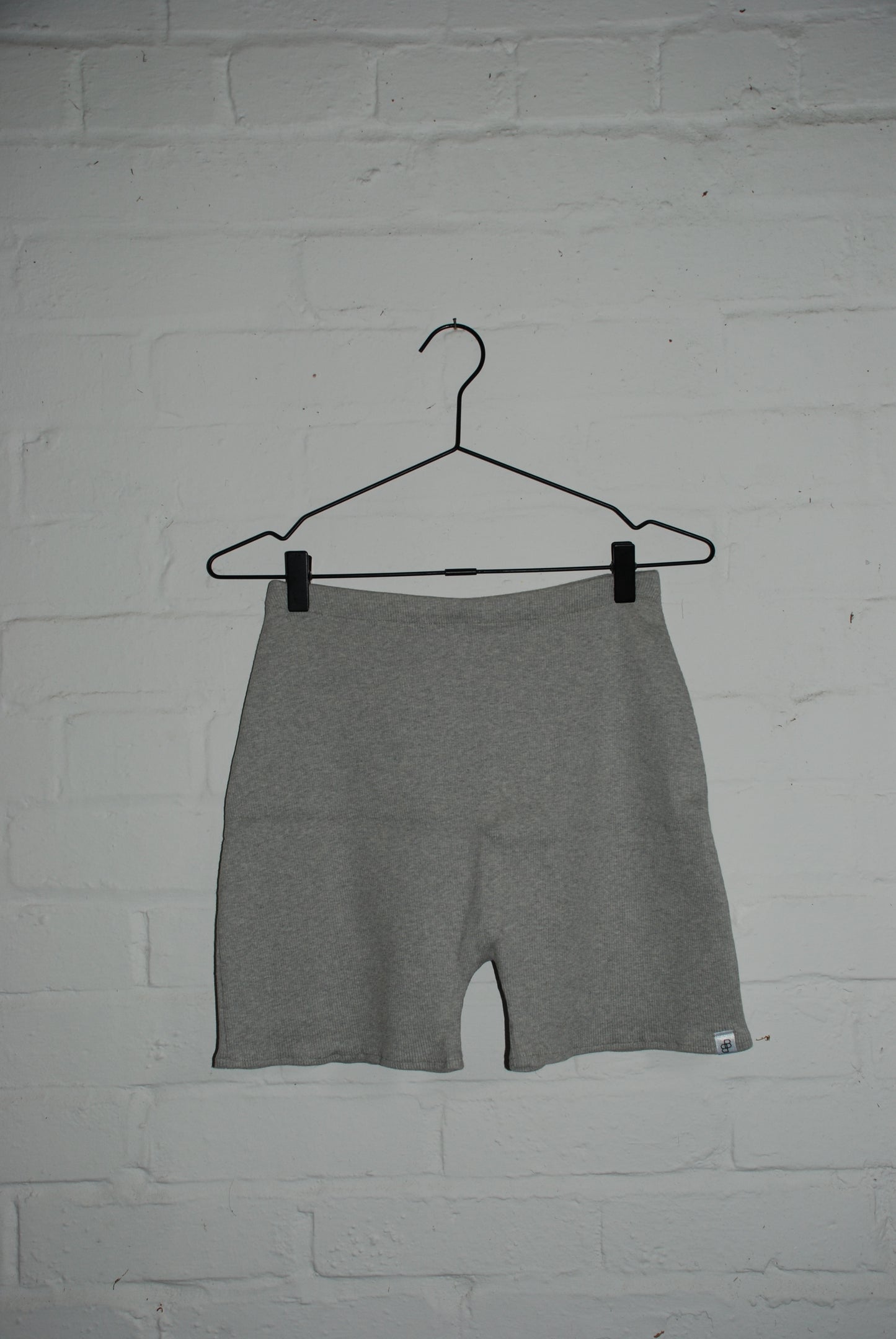 Grey Ribbed Shorts