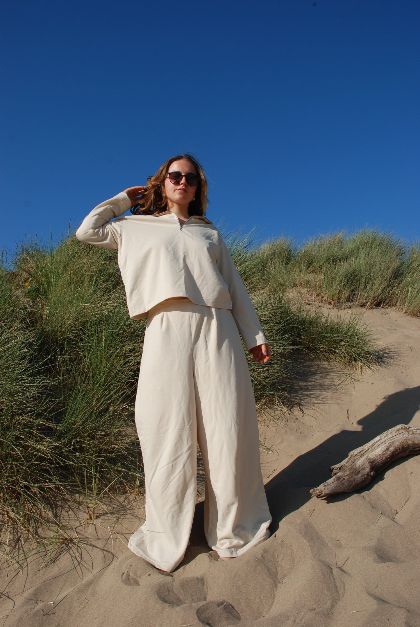 Lounging Wide Leg Trousers Model Front | Beatrice Bayliss