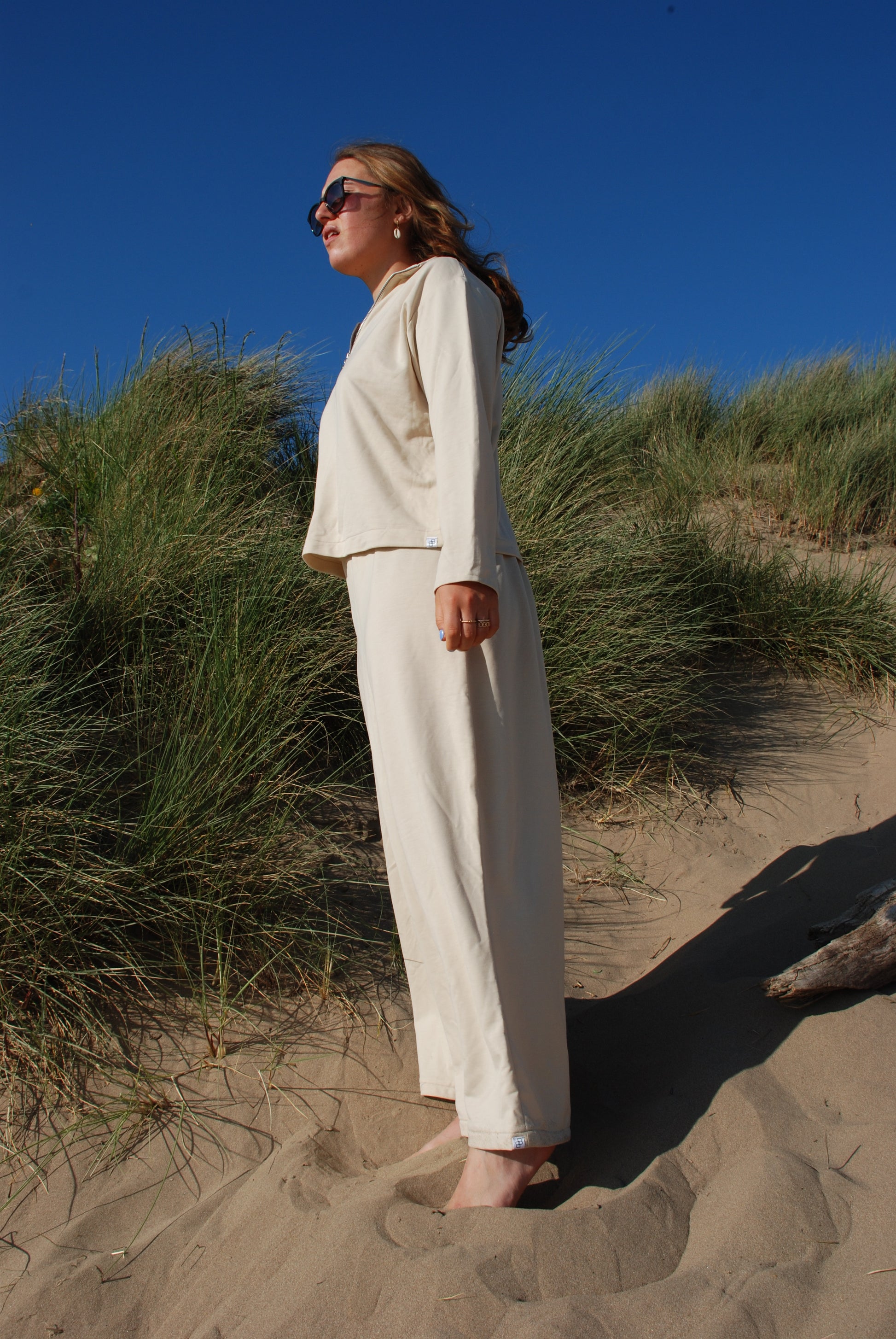 Lounging Wide Leg Trousers Model Side | Beatrice Bayliss