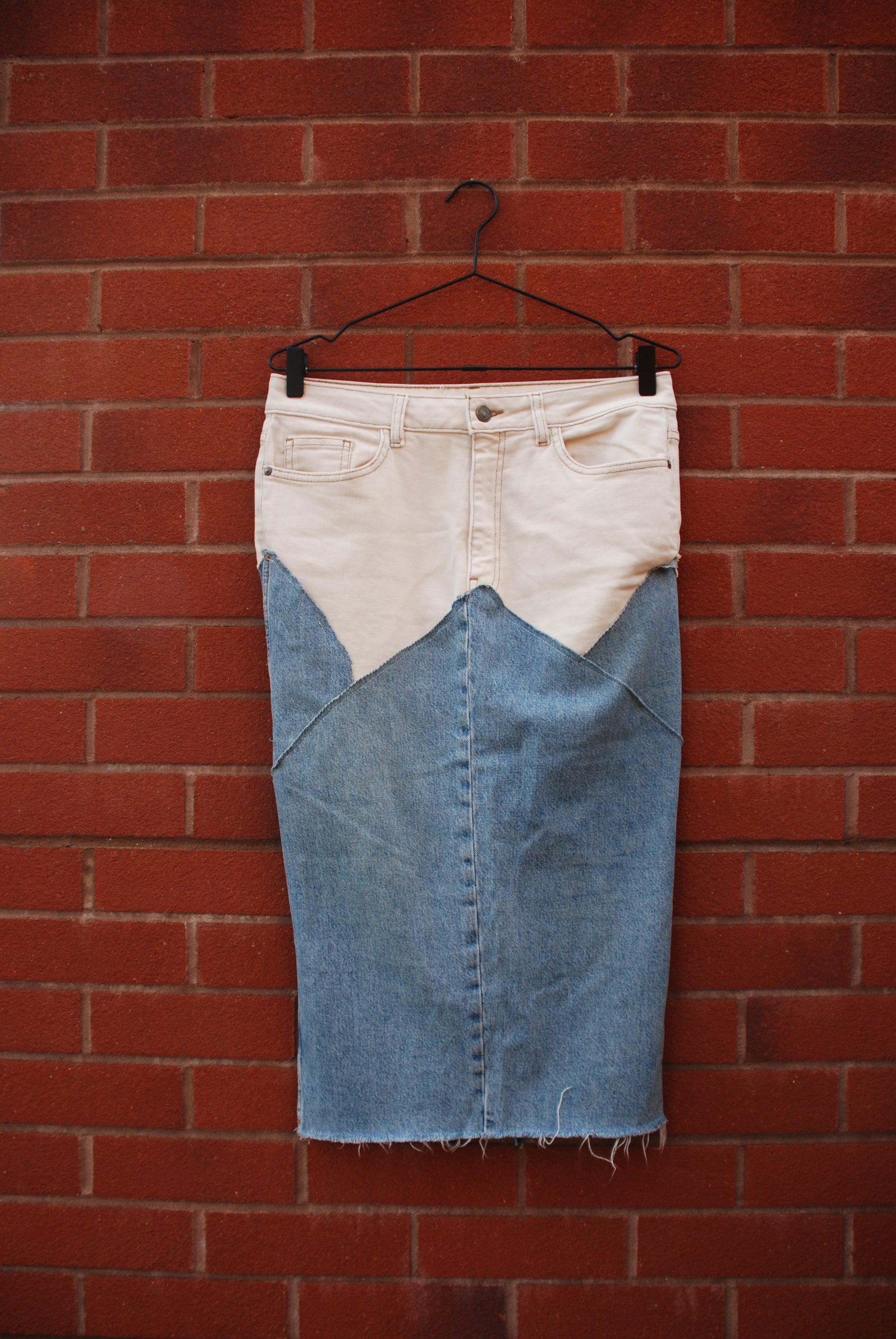 Re-worked Denim Skirt Front | Beatrice Bayliss