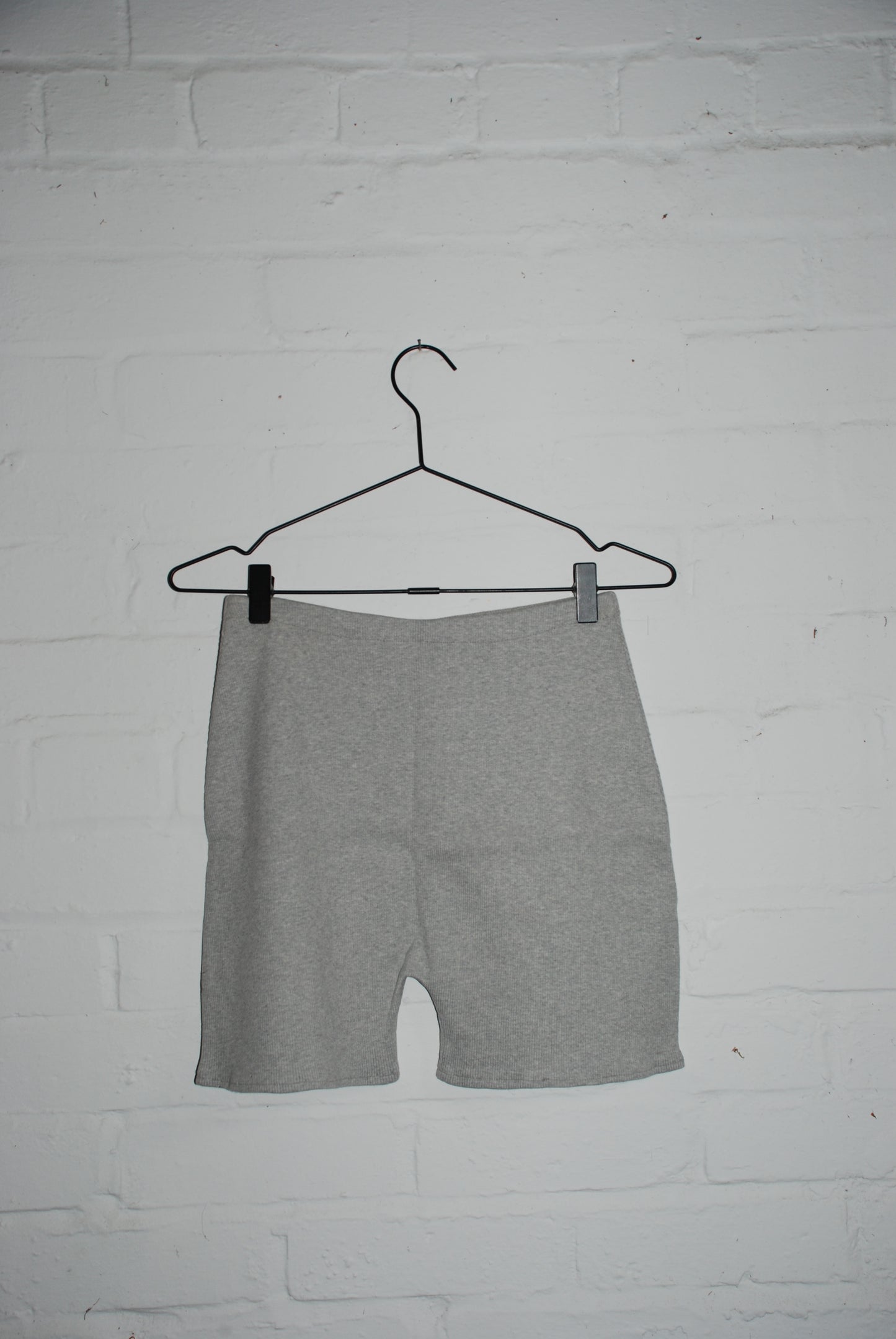 Grey Ribbed Shorts