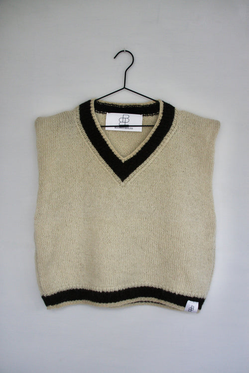 BB DK Cream V-Neck Vest