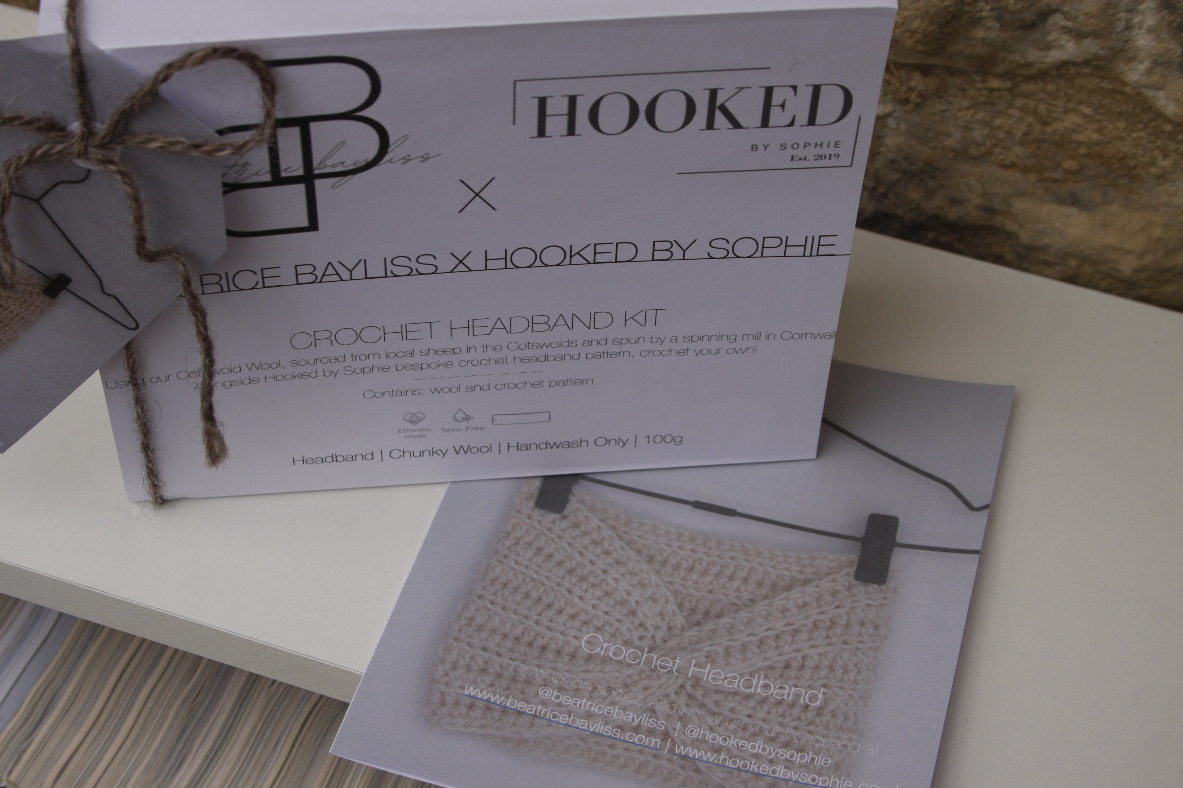 Beatrice Bayliss x Hooked by Sophie Crochet Headband Kit