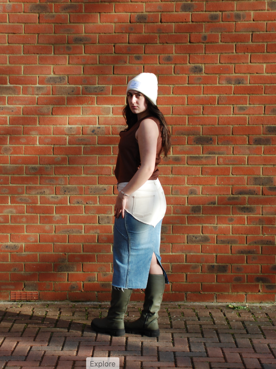 Re-worked Denim Skirt Back Model | Beatrice Bayliss