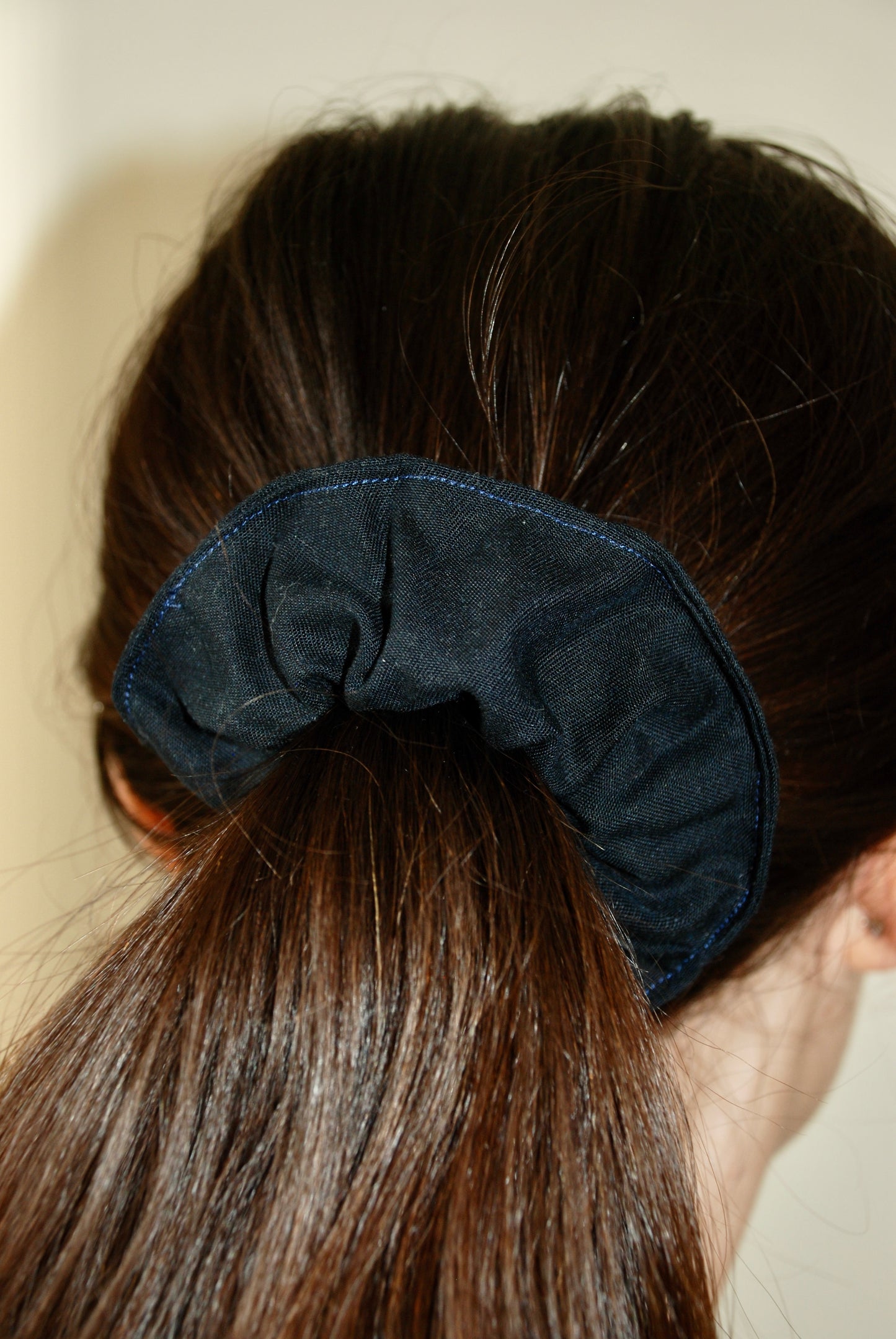 Navy Scrunchie Front | Beatrice Bayliss