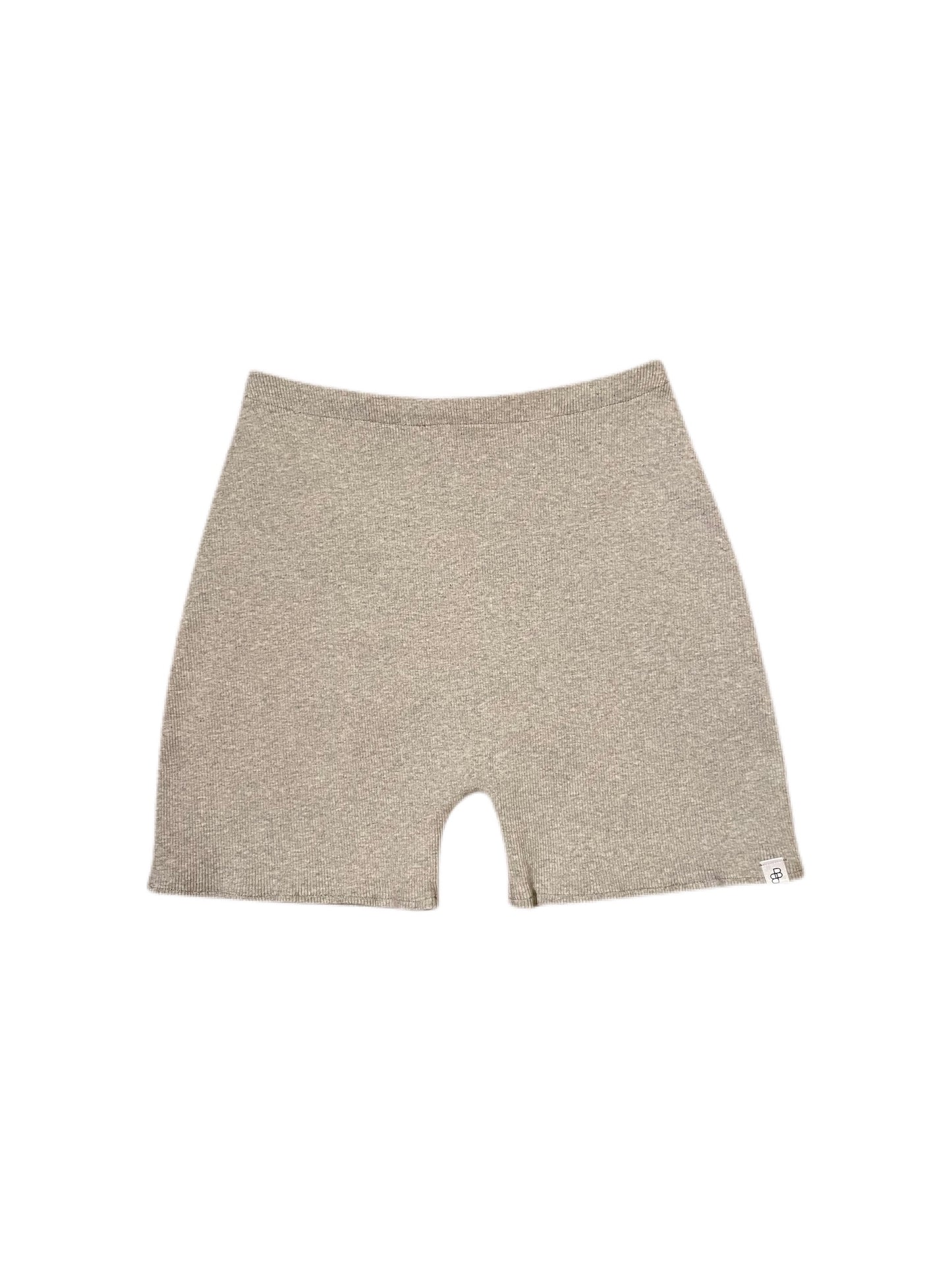Grey Ribbed Lounge Shorts Product Front | Beatrice Bayliss