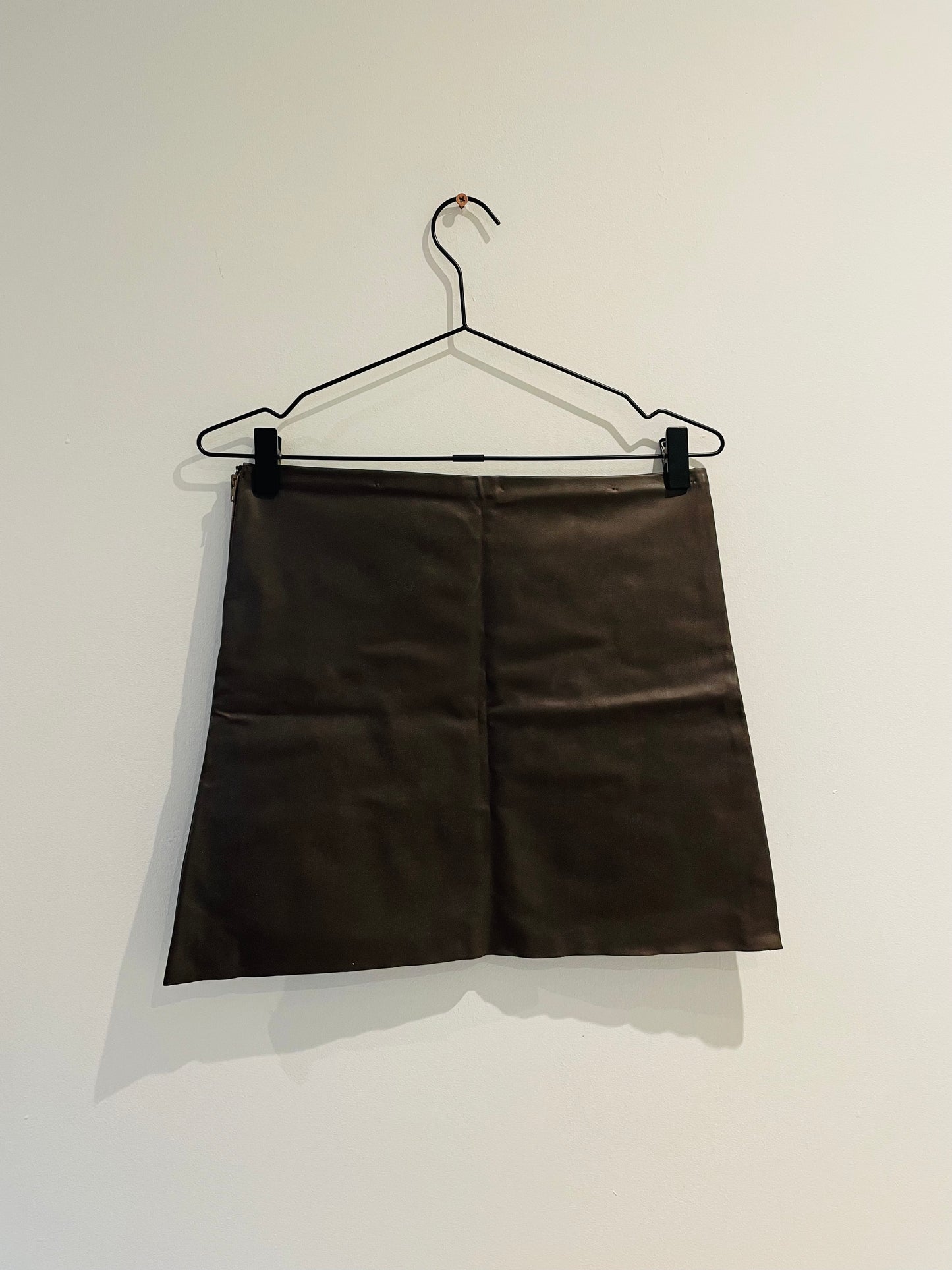 Vegan Leather Skirt Back Flat | Beatrice Bayliss